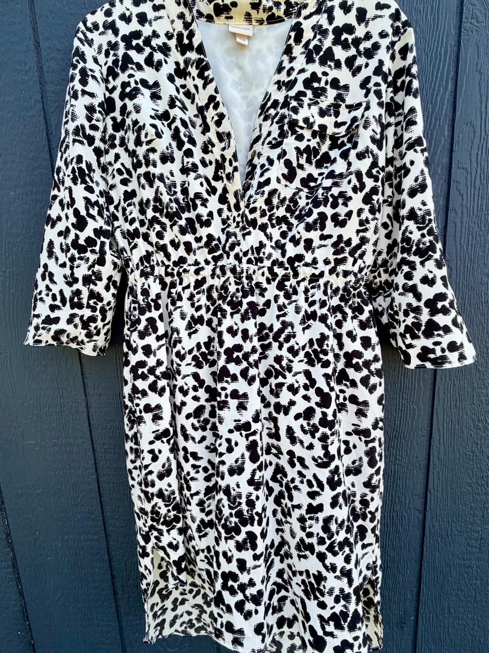 Merona Black and White Animal Print Dress Top